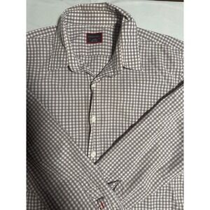 UNTUCKit Mens Large Gingham Checkered Button Down Long Sleeve Shirt